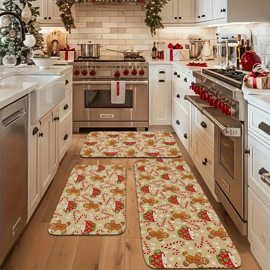 Weihnachts-Lebkuchenmann Teppichmatte Teppich - Frohes Weihnachten Design Heimdekoration mit Schneemannmuster Teppiche für Schlafzimmer