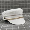 British Flat Top Hat Women'S Chain Decorative Octagonal Hat Trendy Versatile Beret Simple Spring And Summer