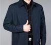 Middle-aged and Elderly Jacket Men's Fattened Plus Size Thin Lapel Business Casual Jacket Dad Spring and Autumn Coat