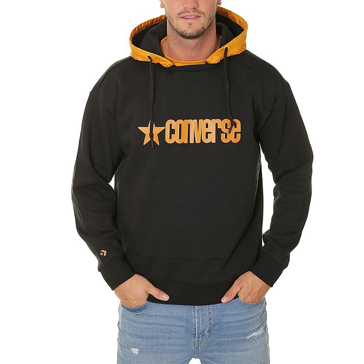 Converse Sweatshirts Men's Black Hooded Moderate Regular 10019968-A01