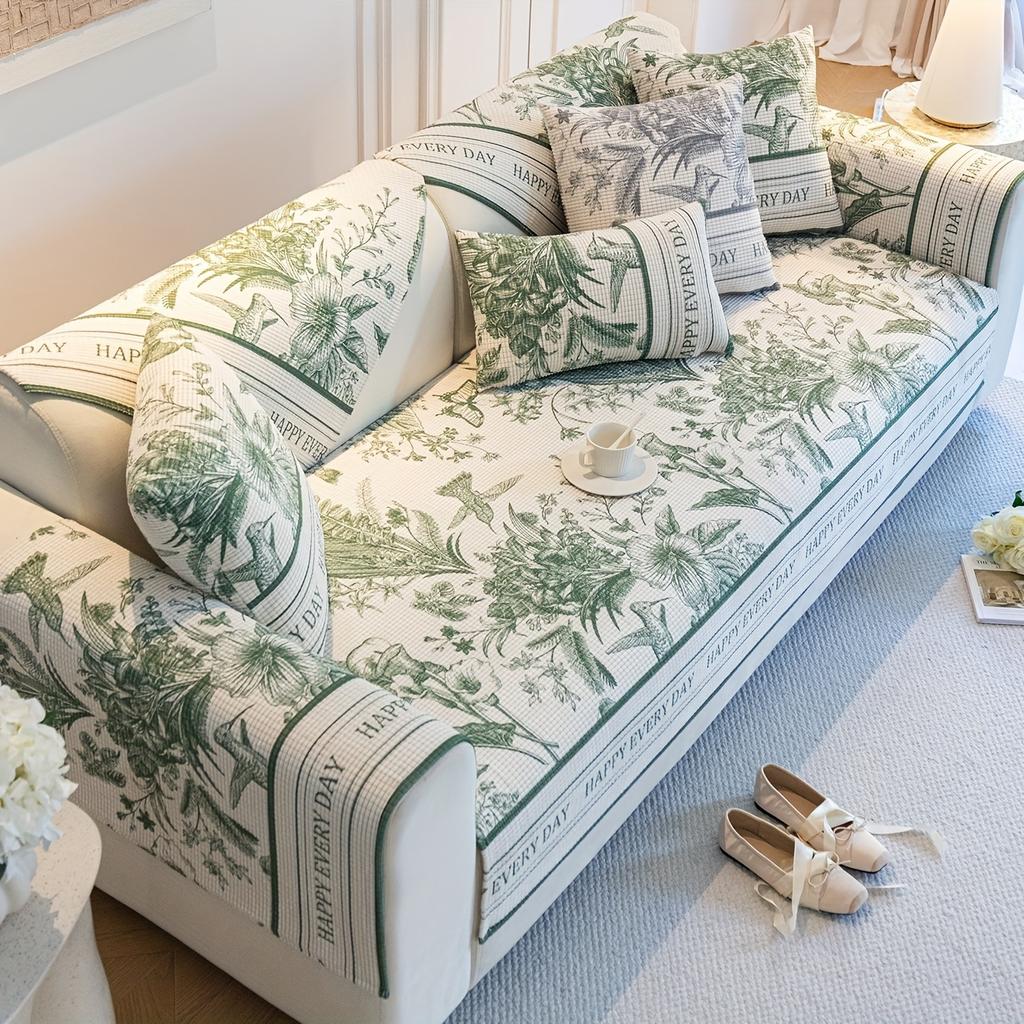 Jacquard Retro Sofa Slipcover, Non-slip Sofa Cover, Couch Cover Four Seasons Universal Furniture Protector for Bedroom Office Living Room Home Decor
