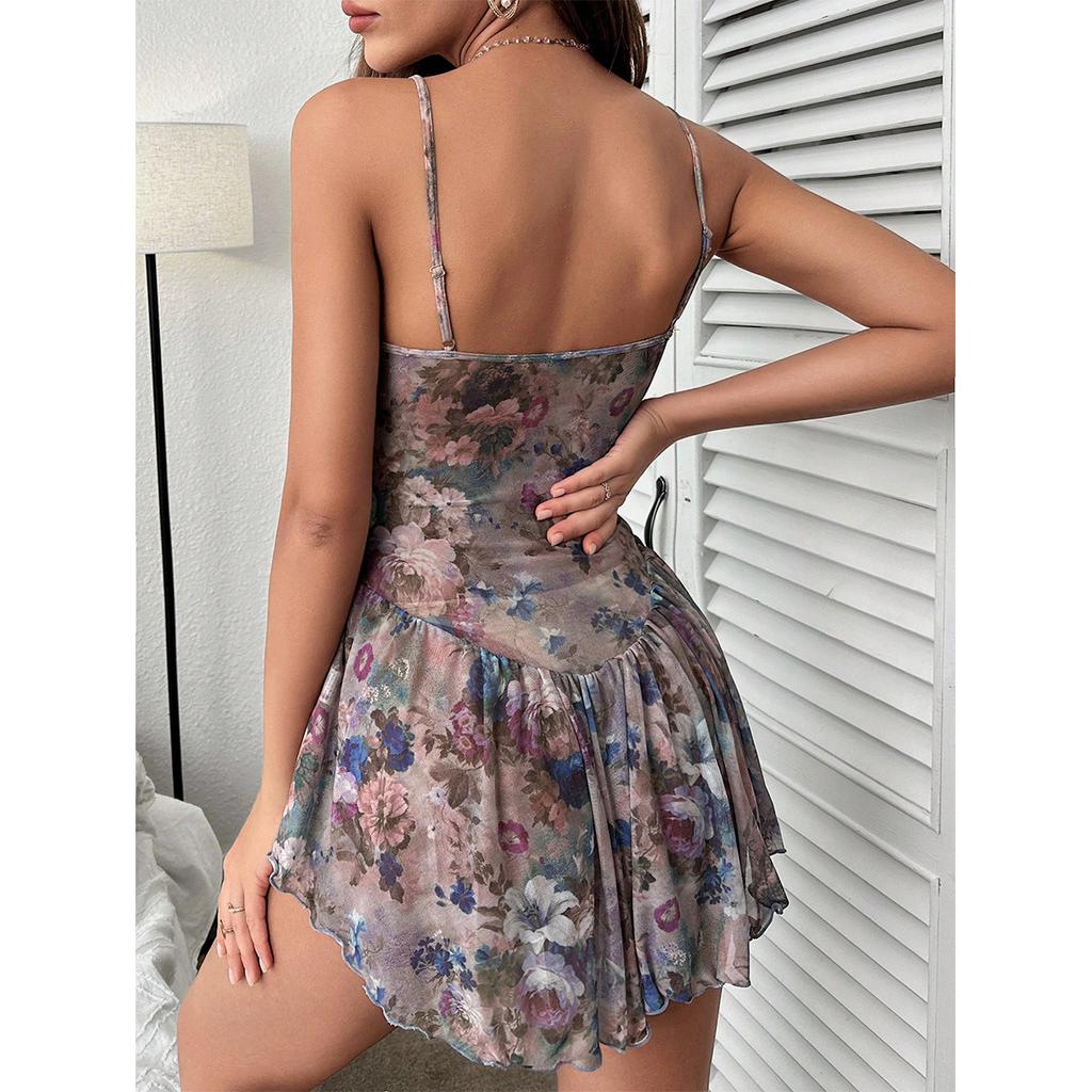 Women's Sexy Sling Pajamas Versatile Strappy Dress for Sleepwear or Night Out
