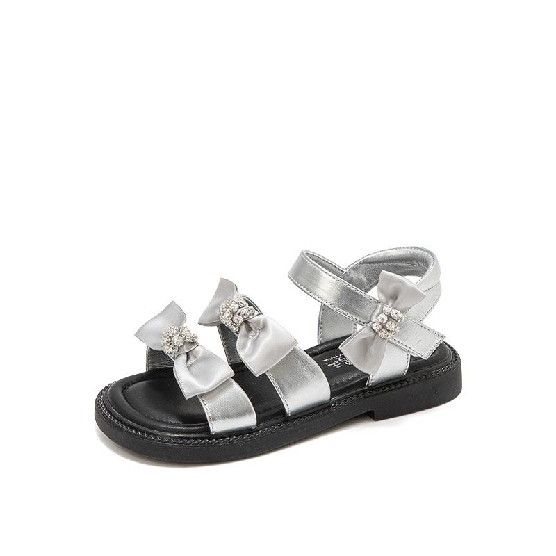 Size 26-37, children's sandals 2025 new summer girls' princess shoes soft-soled older children's summer shoes ballet leather shoes