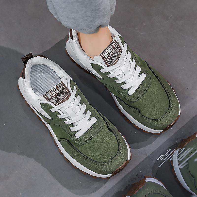 Men Laced Up Sports Shoes New Vulcanized Wedged Sneakers  Man Casual Non Slip Trainers Comfortable Jogging Shoes Male Sneakers