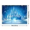 Winter Wonderland Christmas Background - A blue ice castle with snowflakes perfect for holiday parties and outdoor decorations.