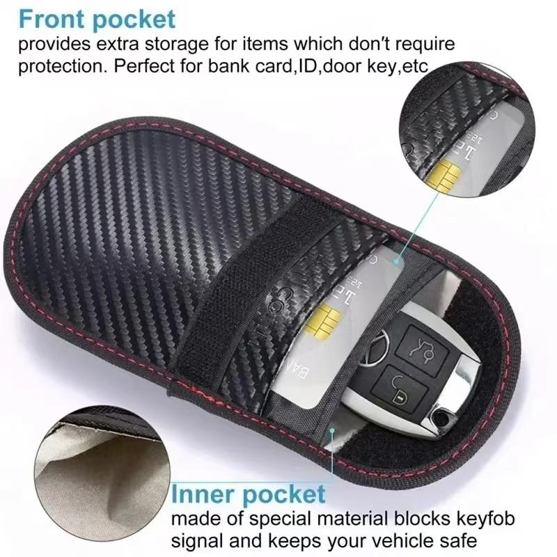 1Car Key Signal Shielding Box Faraday Cage Remote Control Package Keyless Rfid Shielding Package Car Accessories