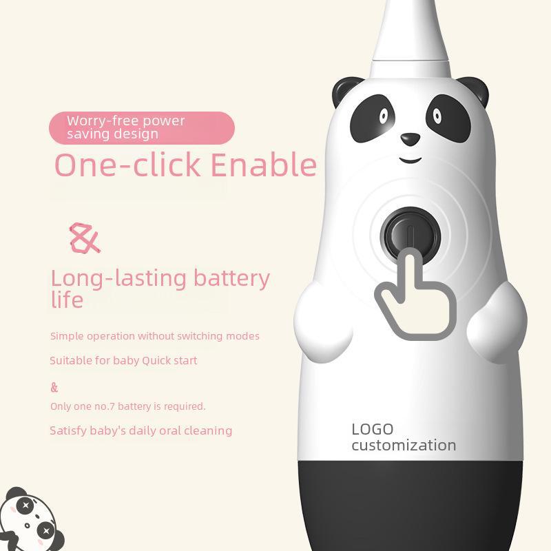 Wanyuan Children's Sonic Vibration Panda Electric Toothbrush, Ages 1-12, Soft Bristles, Holiday Gift