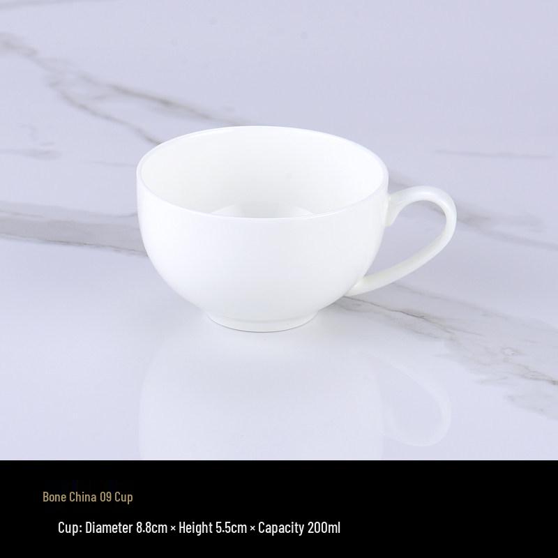 Luxurious Bone China Gold Rim Coffee Cup & Saucer Set - Pure White Ceramic English Style for Hotels and European Coffee Service