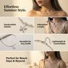 Boho Summer Beach White Beaded Necklace for Women Minimalist Silver Color Starfish Pendant Choker Perfect Vacation Jewelry Gift