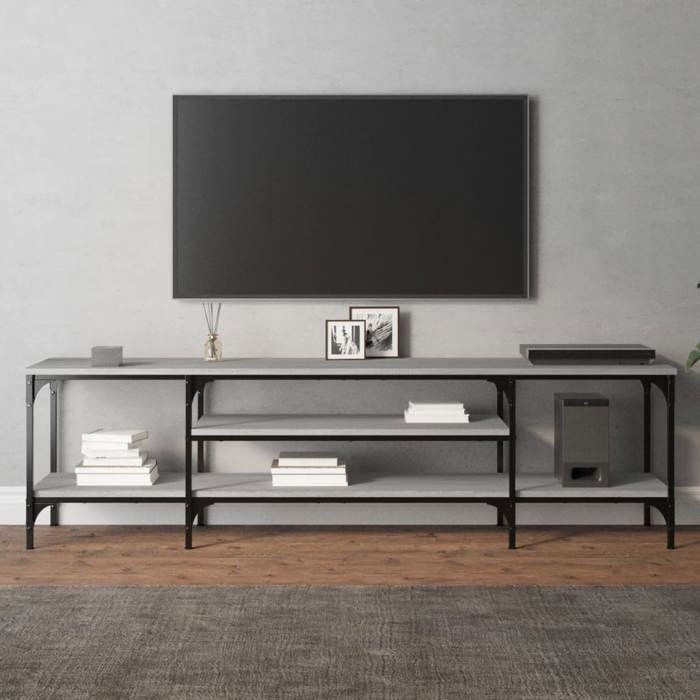VidaXL TV Cabinet Sonoma Grey 161x35x45 Cm Engineered Wood and Iron 831811