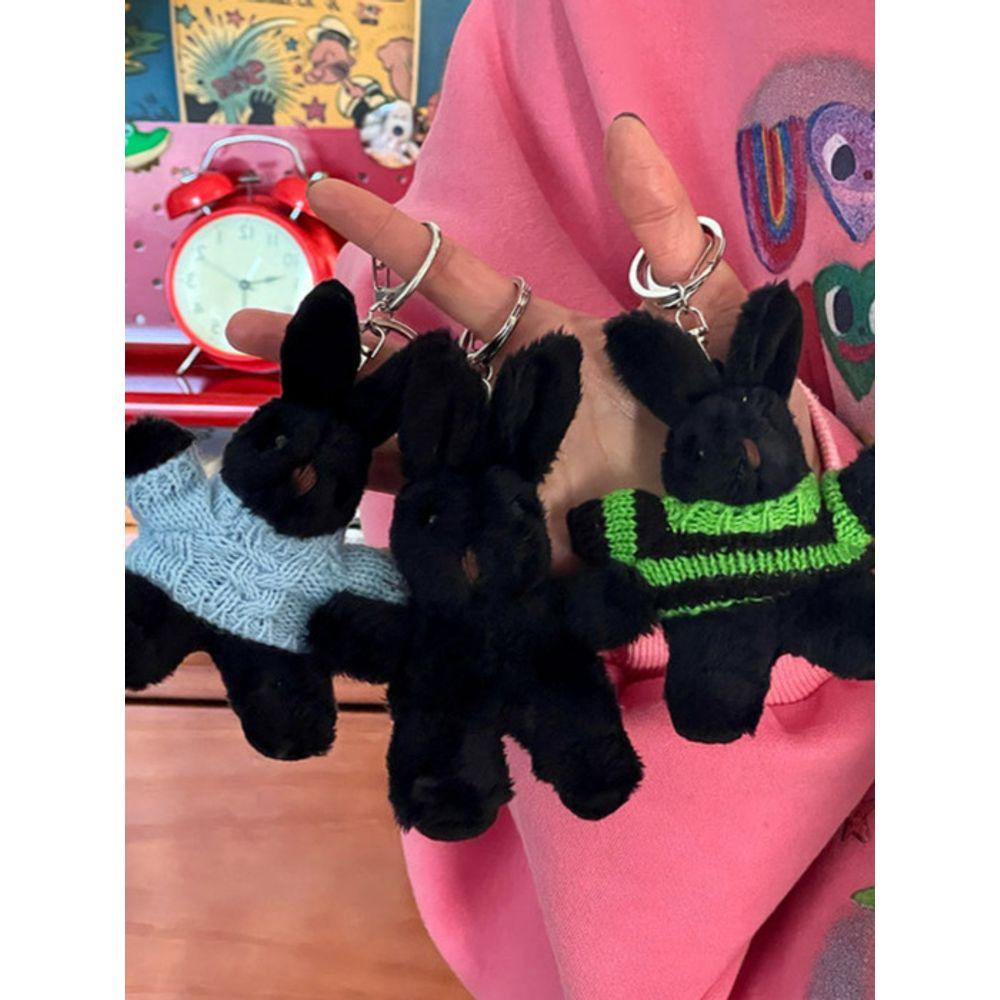 

bookaz [bookaz] Black Rabbit Keychain Black (Sky Sweater)