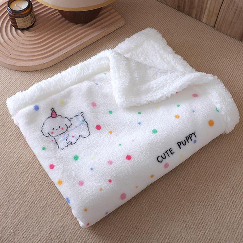Double-Sided Fleece Pet Blanket Warm Thick Pet Mat For Dogs And Cats Cozy Sleeping Pad Reversible Pet Cover Soft Kennel Cushion