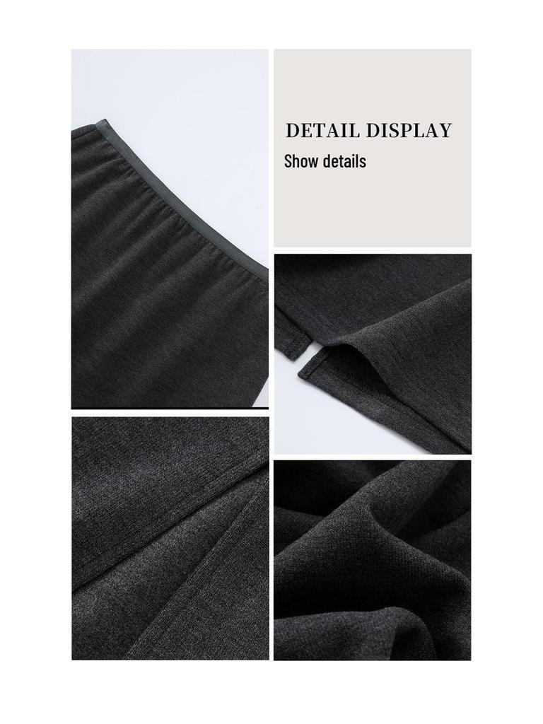 Women's Winter Knit Snowflake Velvet Skirt - Korean Style, Warm, Versatile, Loose Slimming, Back Slit Midi Skirt