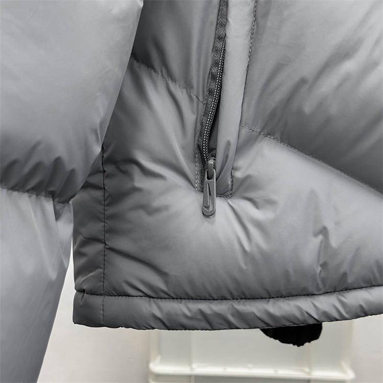 Męska czarna kurtka z kapturem w stylu amerykańskim: Odblaskowy kołnierz stojący, Zimowa bawełna, Swobodny luźny krój.