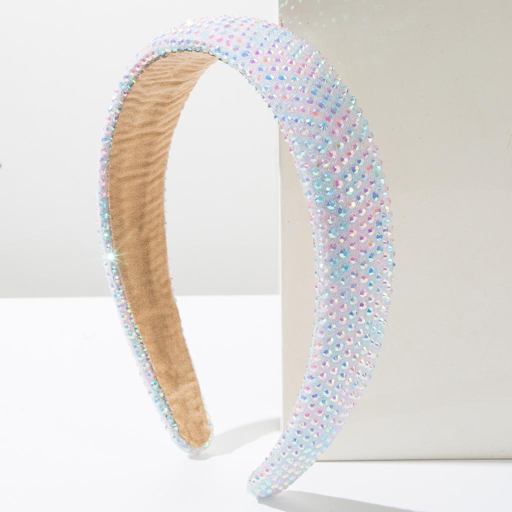 New Wide Brim Diamond-Laid Hairband Full Diamond Shiny Trendy Party Headband Simple All-Match Hair Accessories