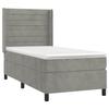 Lit avec sommier et matelas - Maison Exclusive - 80x200 cm - Velours gris clair - Tête de lit réglable