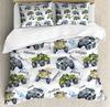 Truck Bedding Boy Cars Duvet Cover Set For Kids Girls Teens Freestyle Truck Decor Comforter Cover Blue Quilt Cover Bedding Decor