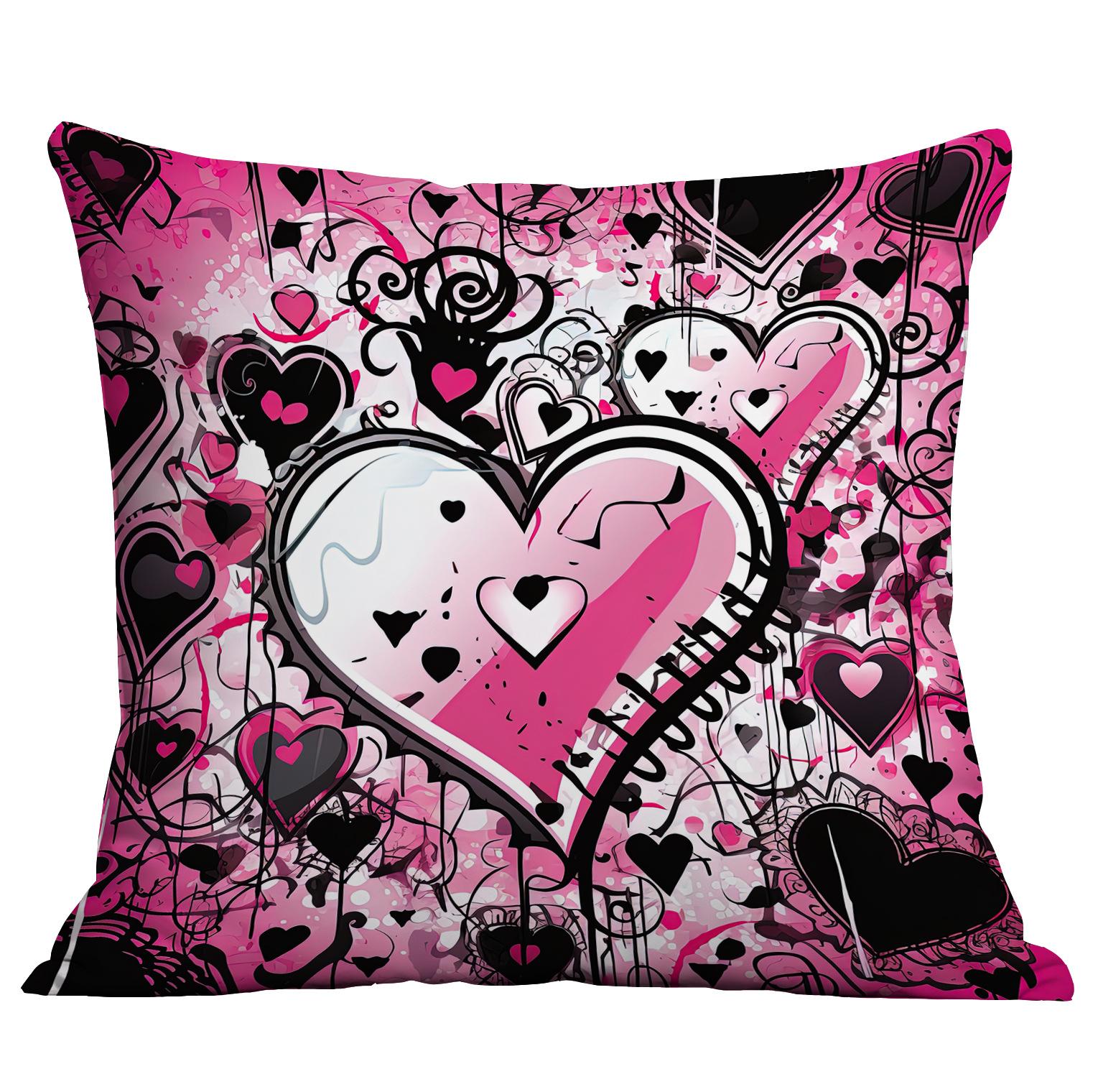 

New Valentine s Day Pillow Case Creative Love Punk Print Home Sofa Cushion Pillow Case 45 * 45Cm