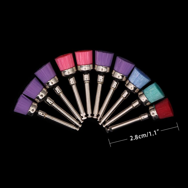 100Pcs/Box Dental Nylon Polishing Brushes Bowl Shape Colorful Dental Prophy Brush Prophylaxis Brush For Contra-Angle Handpiece