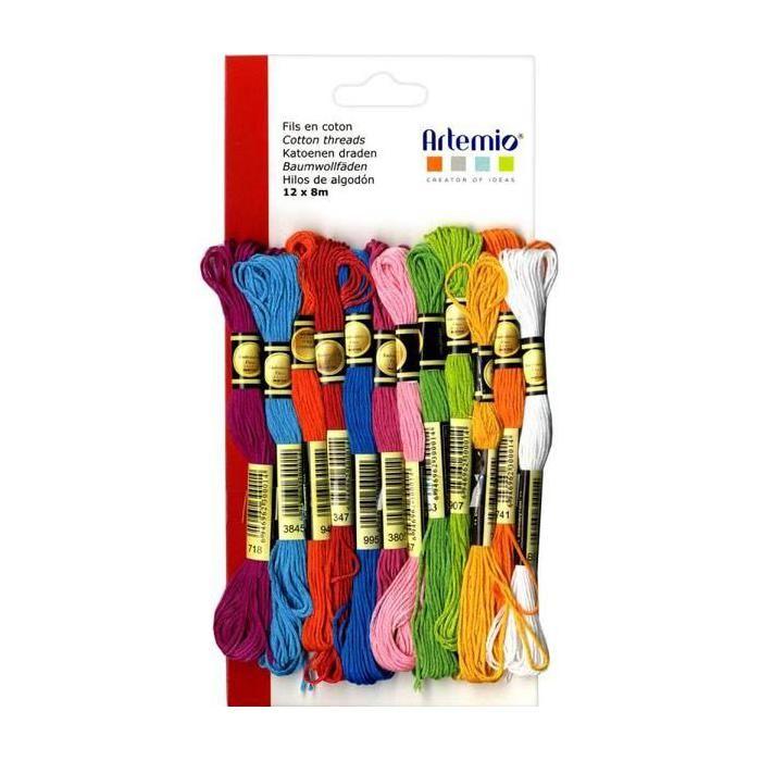 12 fils coton multicolores x 8 m - Eté