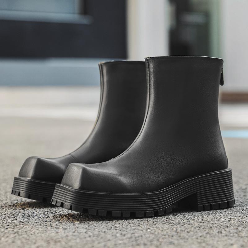 

Новые мужские ботинки Martin с квадратным рукавом в европейском и американском стиле, короткие ботинки на толстой подошве, мужские осенне-зимние ботинки-сигареты 8118-J 38 чёрный