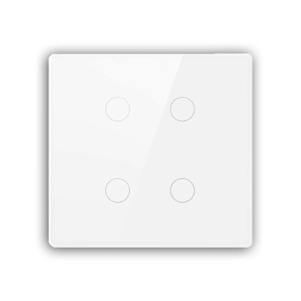 Tuya European Standard RF433 Smart Switch with WiFi & Bluetooth, Single Zero Fire Universal Remote Control, Tempered Glass, 86 Type.