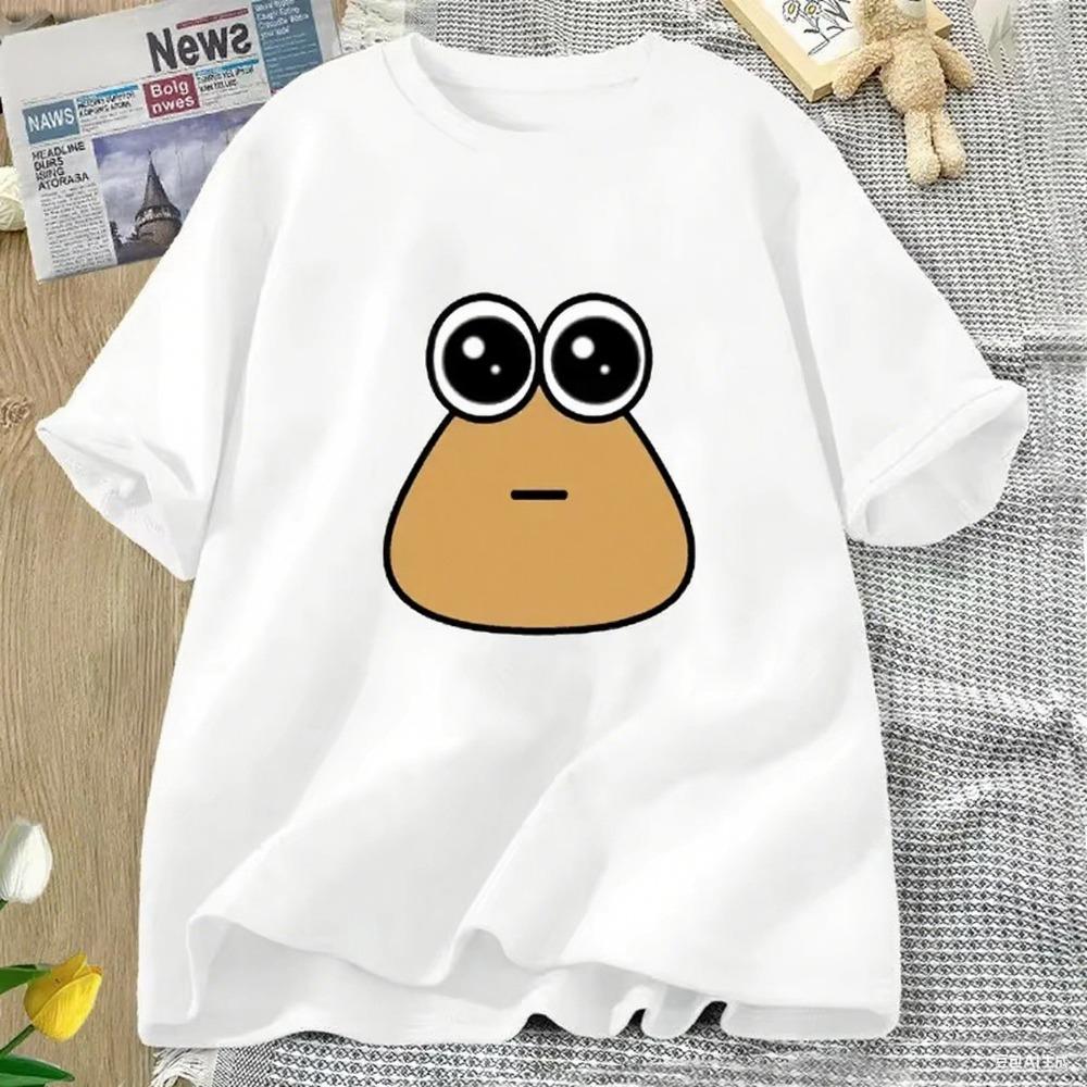 Hungy Pou Uwu Graphic Tees Funny Print Oversized Women Tops T-shirt Clothing Streetwear Short Sleeve Tee Shirt Tops