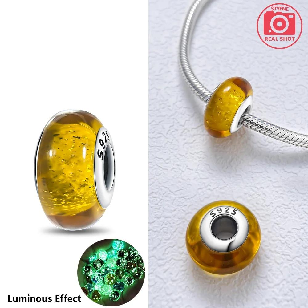 Original Rosa Glasperlen Blaue Romantische Perlen 925 Silber Charms für Frauen DIY Schmuckherstellung Armband Passend