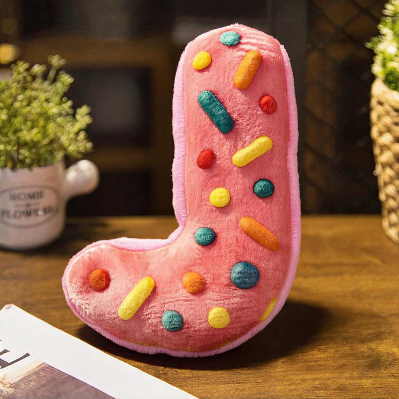 40cm Dessert Englische Buchstaben A bis Z Plüschkissen Gefüllt Bunt Ich Liebe Dich Dekokissen Rückenstütze Plüschtier Heimdeko Geschenk