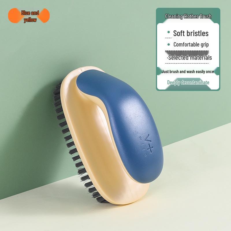 Soft Bristle Multipurpose Shoe & Laundry Cleaning Brush with a Round Handle - Gentle on Clothes