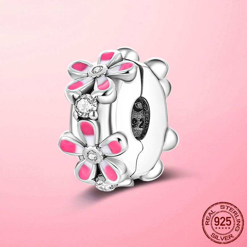 Verschlussclip 925 Silber Sicherheitskette Clip Charms Stern Perlen Stopper passend für Original Dora Armband Original DIY Schmuck