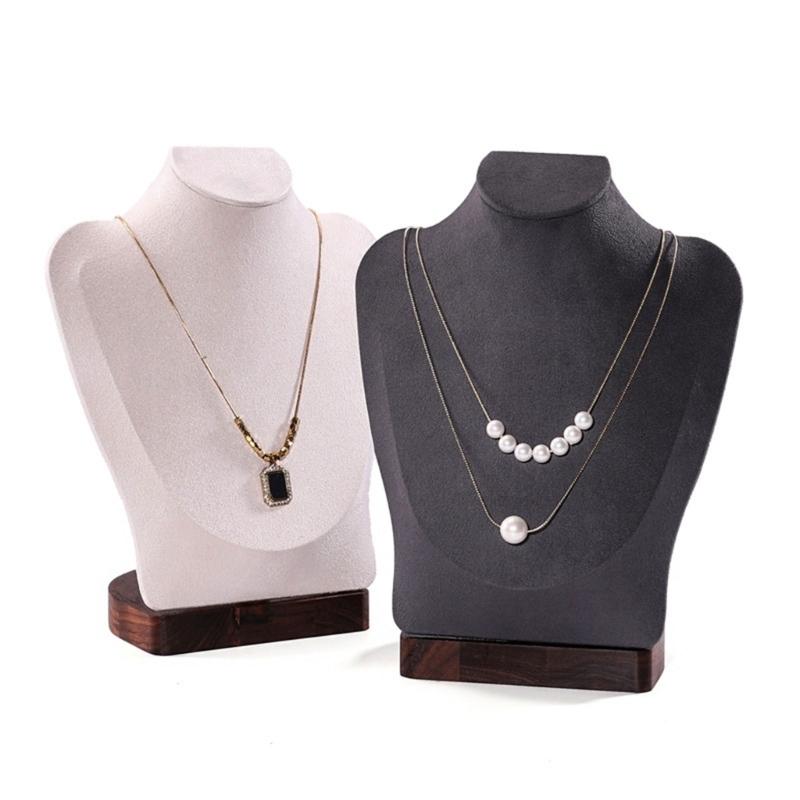 Walnut Wood Jewelry Holder Necklace Display Bust Multifunctional Mannequin Dresser Props for Displaying Necklaces