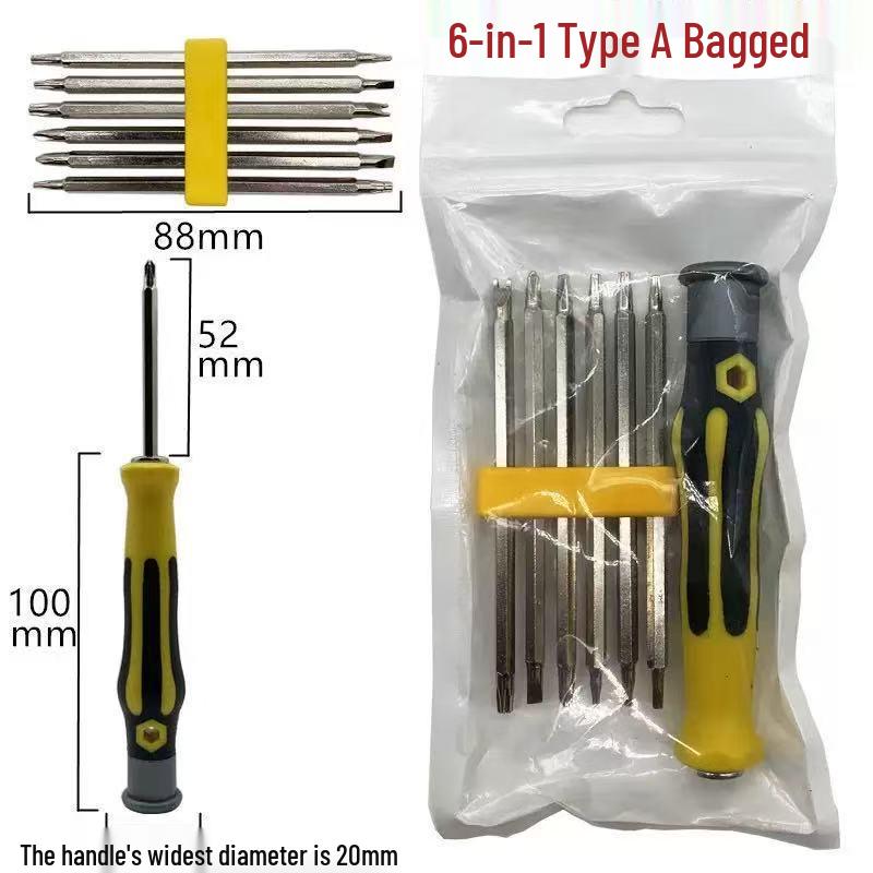 6-in-1 Magnetic Screwdriver Set with Special Shape Bits