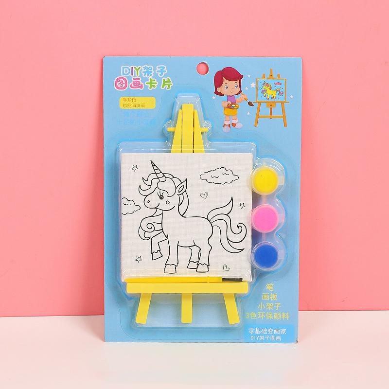 Children's DIY Shelf Drawing Board Creative Cartoon Hand-drawn Graffiti Coloring Kindergarten Art Oil Painting Stand Toys