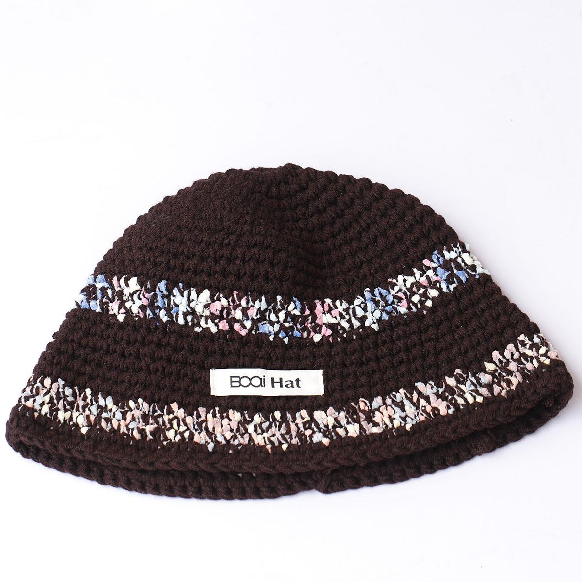 

Bold woolen warm hat Colorful fringe Woolen Hat Women s Autumn and Winter Cute Handmade Plush Hat Knitted Fisherman Bucket Hats 56-58cm
