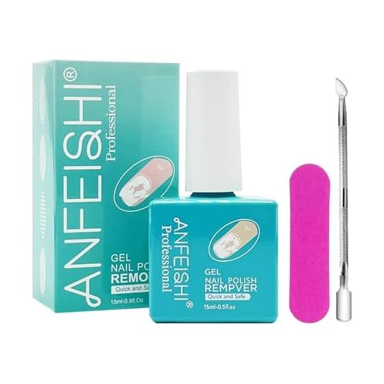 Gel Nail Remover Nail Remover 15ml Gel Nail Off Simple and Fast, Equipped with Stainless Steel Push*1, Grinding Rod*1 Peel Off Gel Self Nail Gel Nail