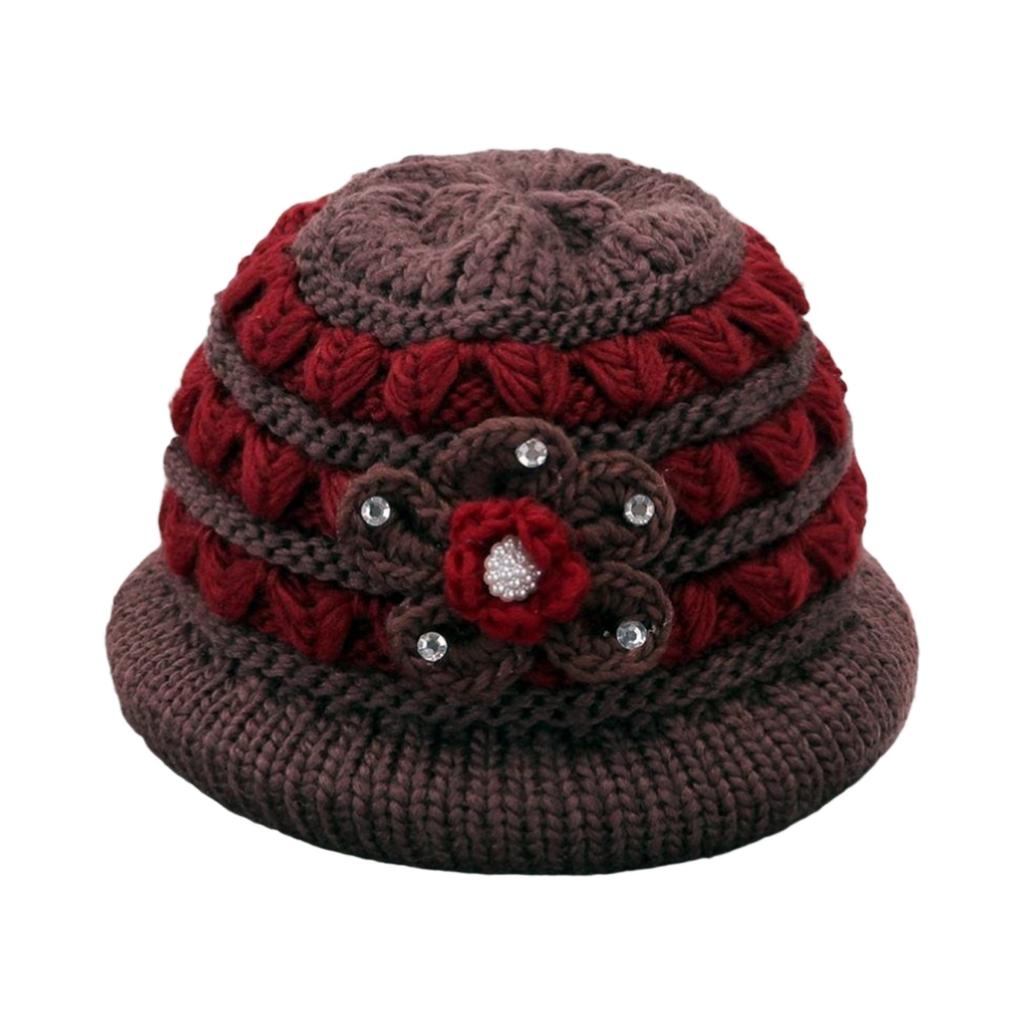 Women's Knitted Woolen Hat With Thickened Fleece For Warmth