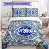 Set Lenzuola 3 Pezzi Stampato Chelsea FC Morbido Delicato sulla Pelle Lavabile Copripiumino e Federe Set Tutte le Stagioni Camera da Letto