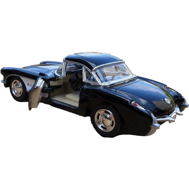 KINSMART Scale 1957 Chevrolet Corvette Diecast Model Car in Black 1/34