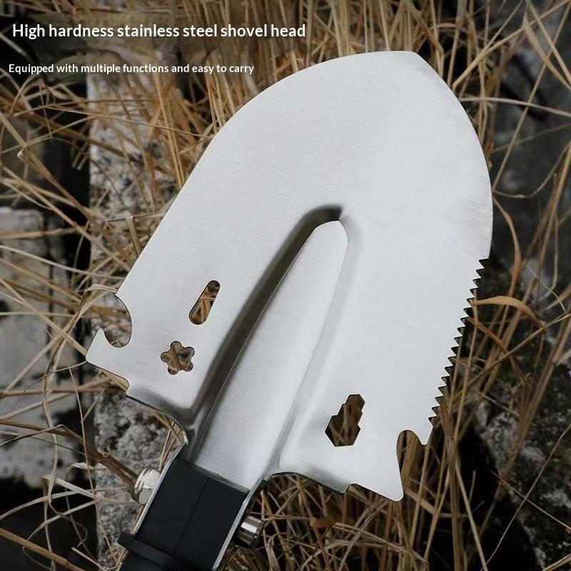 Military Shovel Multi-functional Portable Stainless Steel 1PC Outdoor Tool for Camping Hiking Survival Emergency Trips