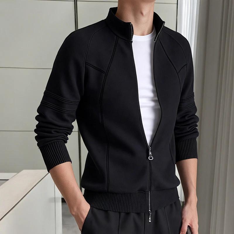 New Autumn Winter Men's Knitted Sweater High Quality Jacquard Raglan Style Versatile Jacket