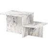 Mesa de centro - HARMONY - Rectangular - Efecto mármol Freesia - 80 x 40 x 40 cm