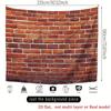 Red Brick Wall Tapestry, Rustic Brick Print Wall Hanging Decor