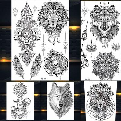 Ganesha Elephant Black Lace Temporary Tattoos For Women Mehndi Henna Flower Waterproof Tattoos Sticker Realistic Fake Body Art Tatoos For Festival Buy At A Low Prices On Joom E Commerce Platform
