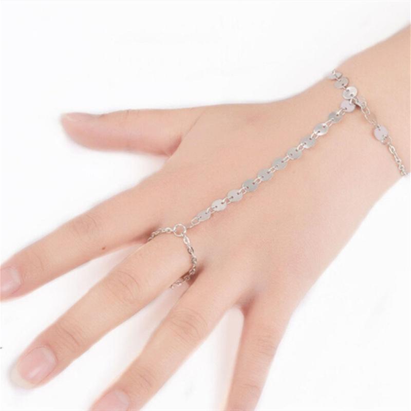

Fashion, simple and versatile jewelry women s direct supply, popular element sequined finger bracelet срібний