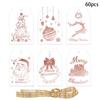 60pcs DIY Crafts Merry Christmas Gift Tags with Strings Paper Hanging Tags  Christmas Decoration