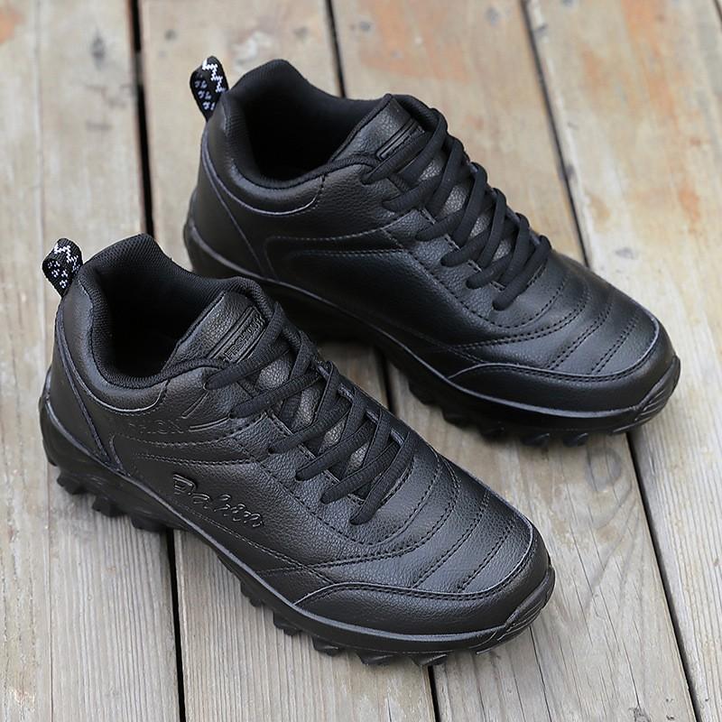 Women's Leather Sneakers Autumn Winter Black Sneakers Women Shoes Waterproof Non-slip Outdoor Walking Sneakers Women Casual Shoe