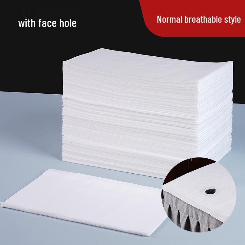 Waterproof Oil-Proof Disposable Massage Bed Sheets with Face Hole for Beauty Salon or Physiotherapy.