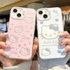 Applicable To iPhone14/15ProMax Mobile Phone Case, Colored Silver Apple 14 Girl Powder HelloKitty Hello Kitty