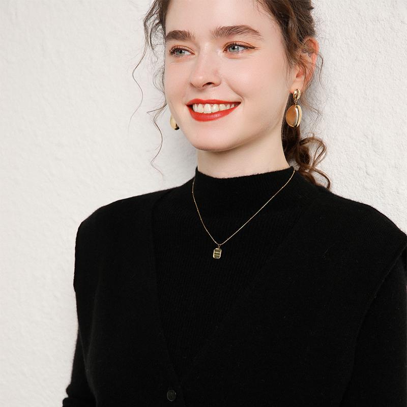 

Женский кашемировый жилет Qinghe кашемир 100% кашемир женский осенне-зимний кашемировый жилет мягкий и теплый M чёрный